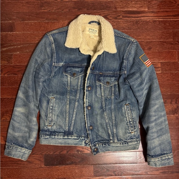 Polo Ralph Lauren Other - Polo Ralph Lauren Light Blue fleece Denim Sherpa trucker Jacket